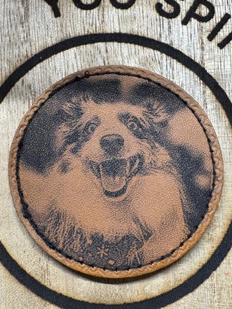 Round or Rectangular Iron on Patch 2" (leatherette)